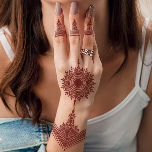 Mehndi Tattoo Stickers Pack of 5 with different design
