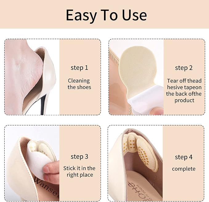 Anti-Slip Heel Grips pad Pair of 2