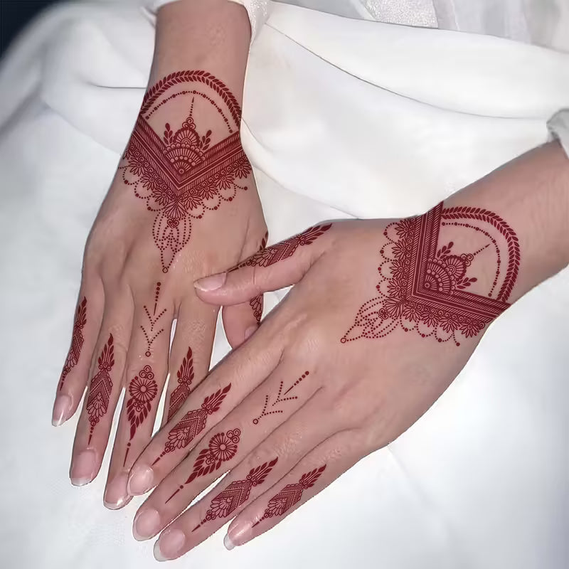 Mehndi Tattoo Stickers Pack of 5 with different design