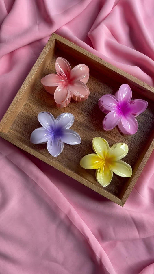 Floral Claw Clip pack of 4