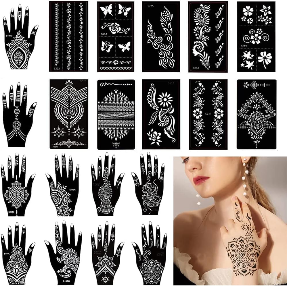 Mehndi Tattoo Stickers Pack of 5