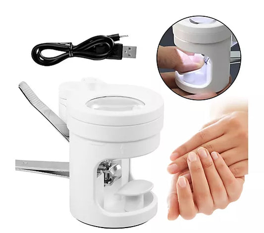 Nail clipper with 8x magnifier glass (led light and nail filer Rechargeable)