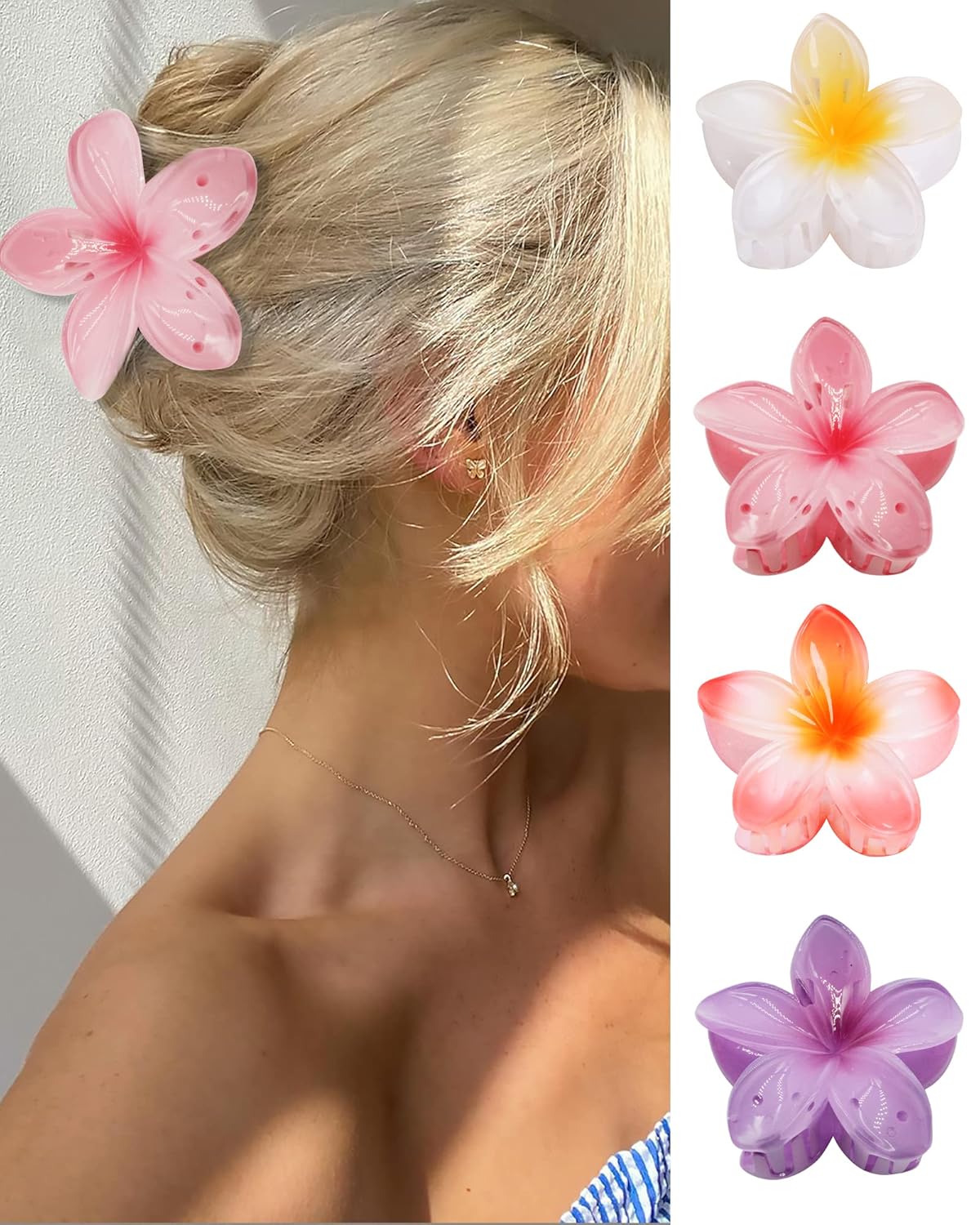 Floral Claw Clip pack of 4
