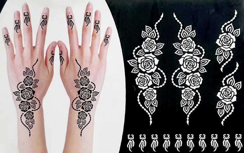 Mehndi Tattoo Stickers Pack of 5