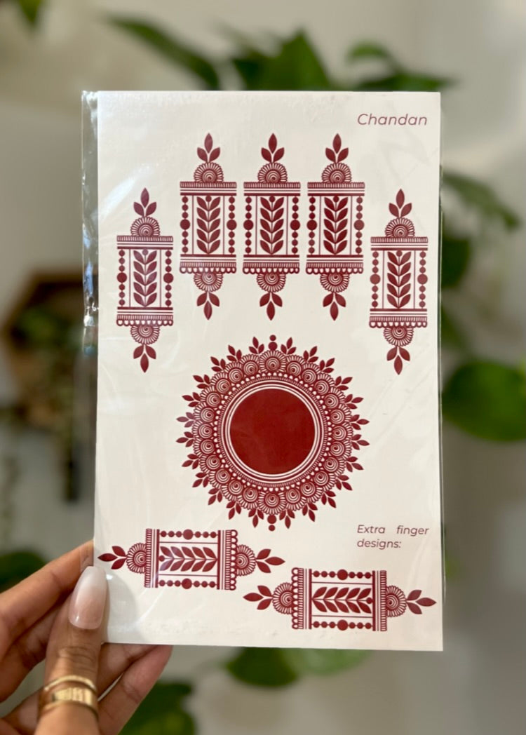 Mehndi Tattoo Stickers Pack of 5 with different design