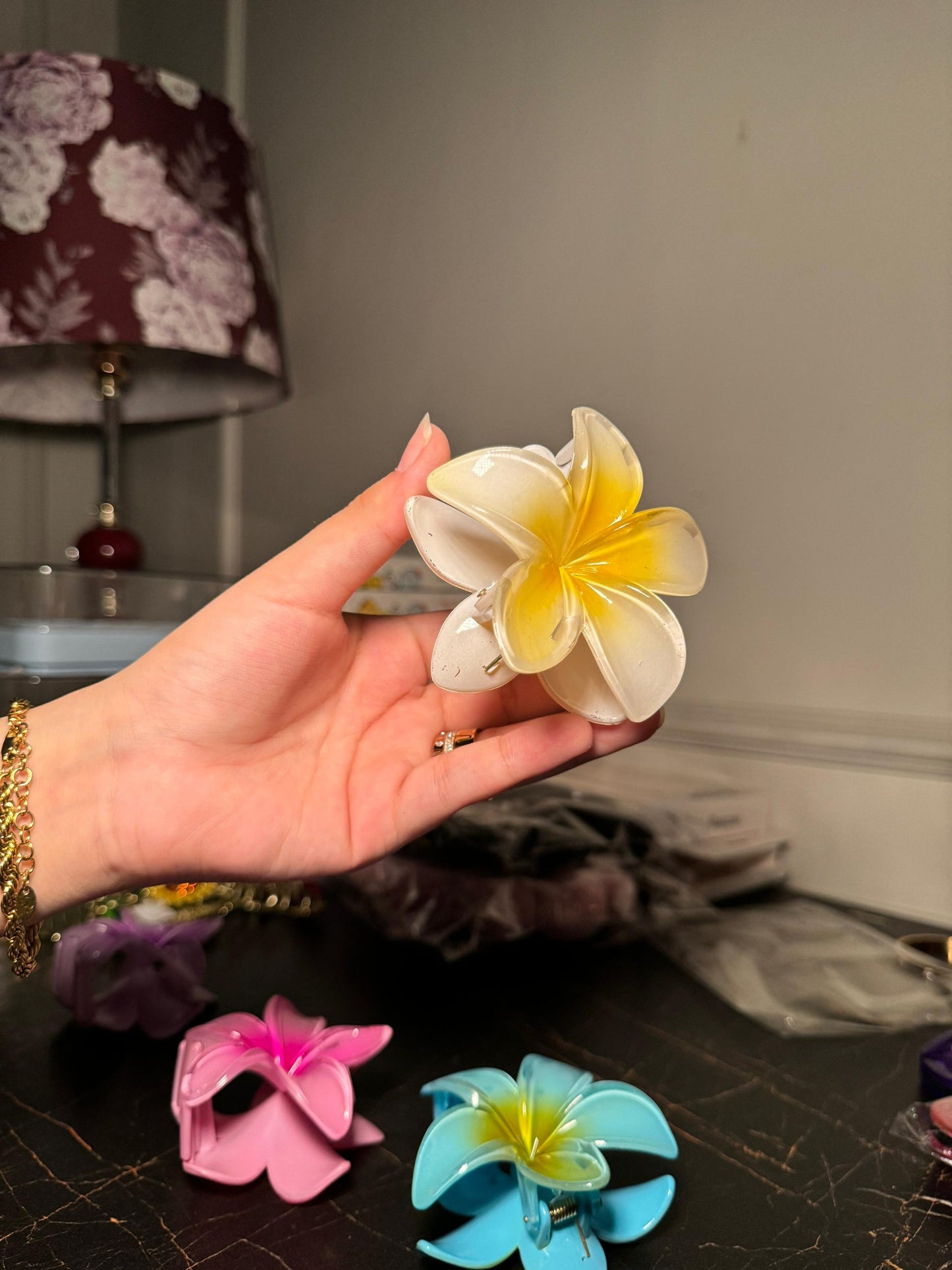 Floral Claw Clip pack of 4