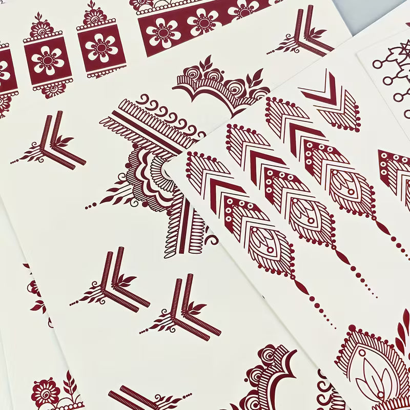 Mehndi Tattoo Stickers Pack of 5 with different design