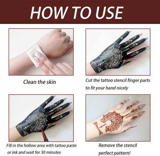 Mehndi Tattoo Stickers Pack of 5