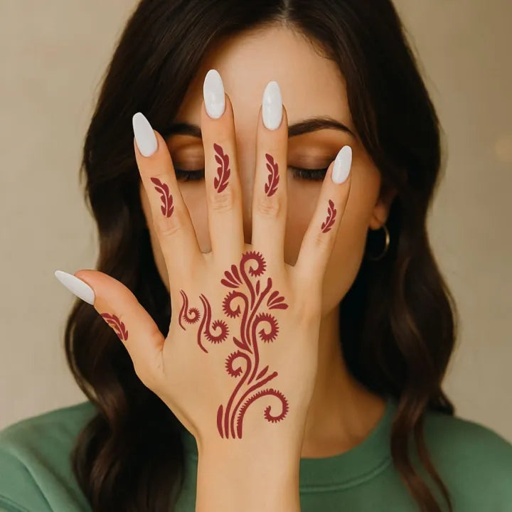 Mehndi Tattoo Stickers Pack of 5