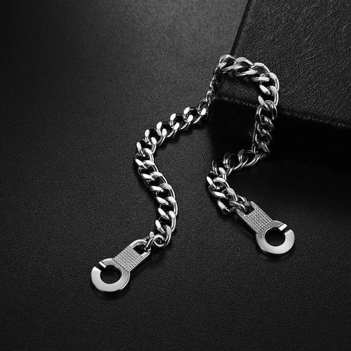 Mens Stainless Steel Handcuff Chain