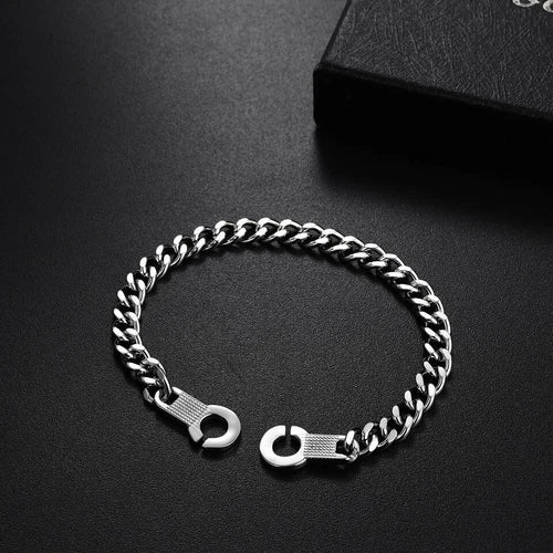 Mens Stainless Steel Handcuff Chain