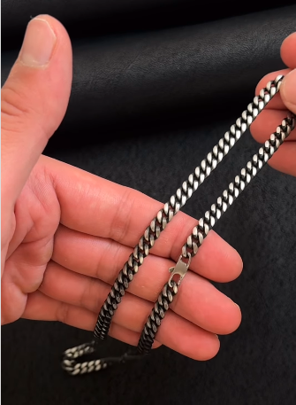 Black Miami link Chain