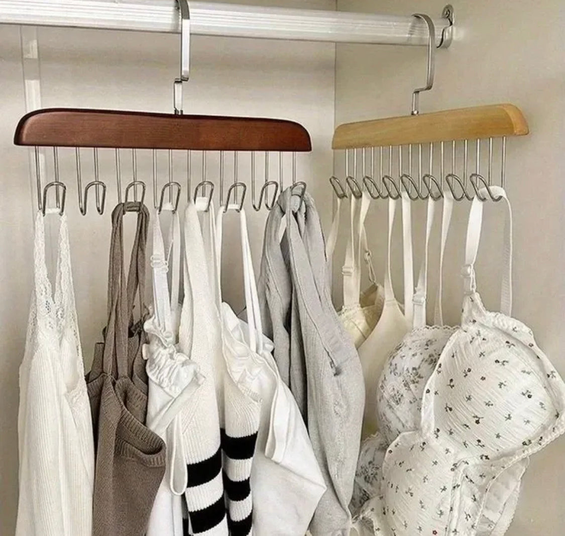 8 Hook Multifunctional Wood Hanger