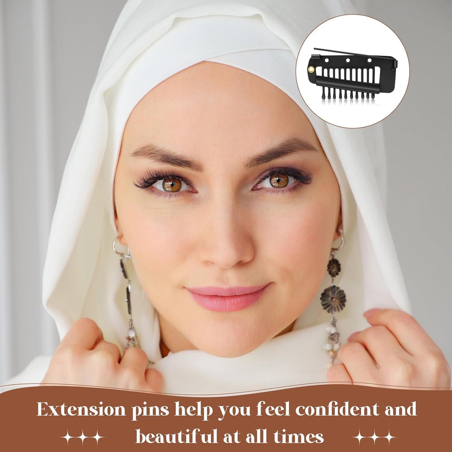 Chunni Dupatta Clips with Safety Pin Pack of 5