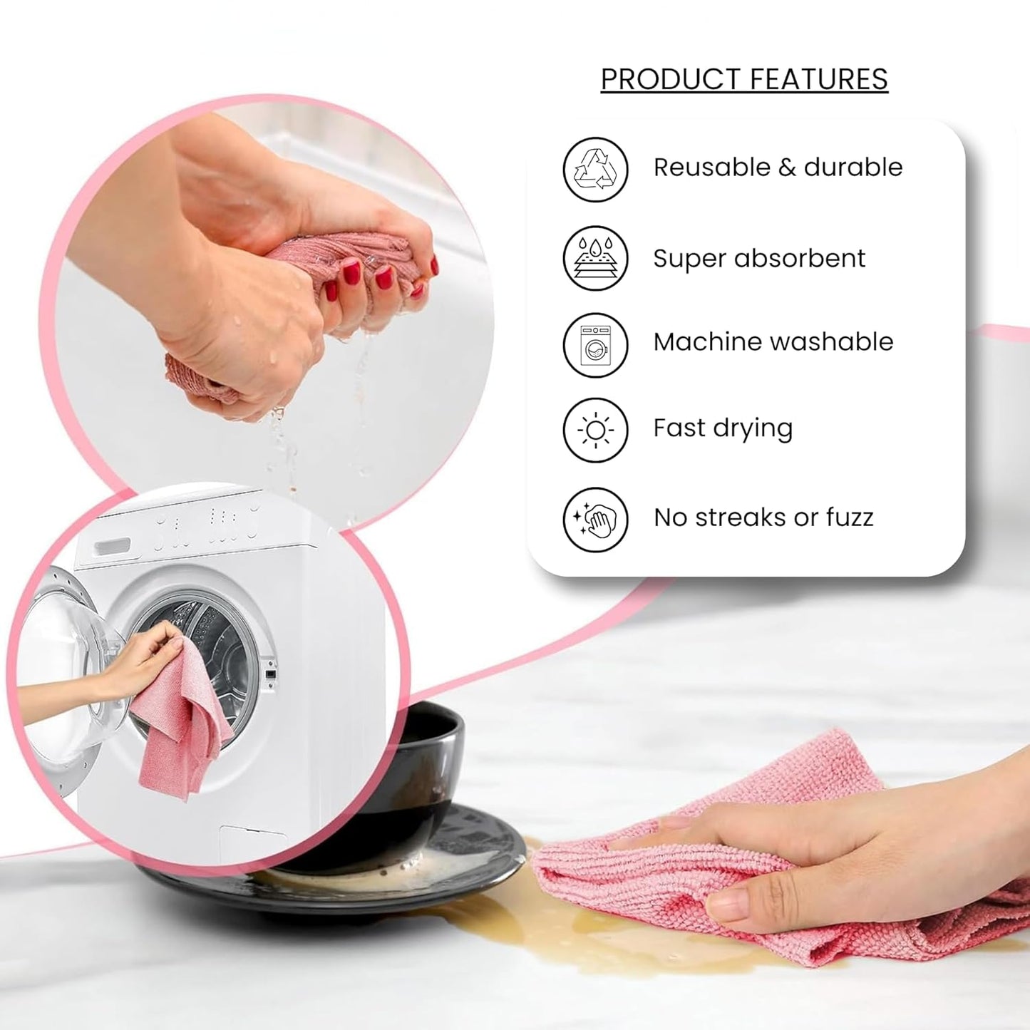Microfiber Reusable Cleaning Towels