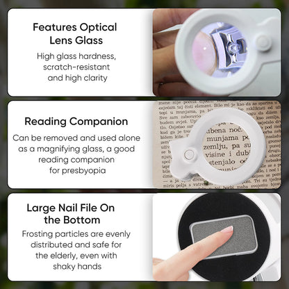 Nail clipper with 8x magnifier glass (led light and nail filer Rechargeable)