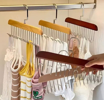 8 Hook Multifunctional Wood Hanger