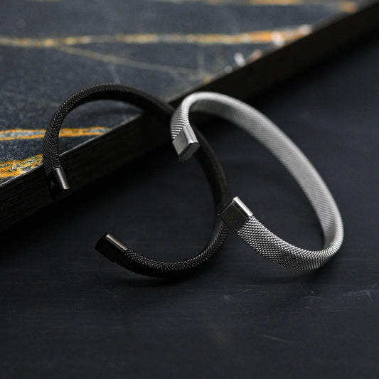 Men's Stainless Steel Mesh Cuff Bracelet