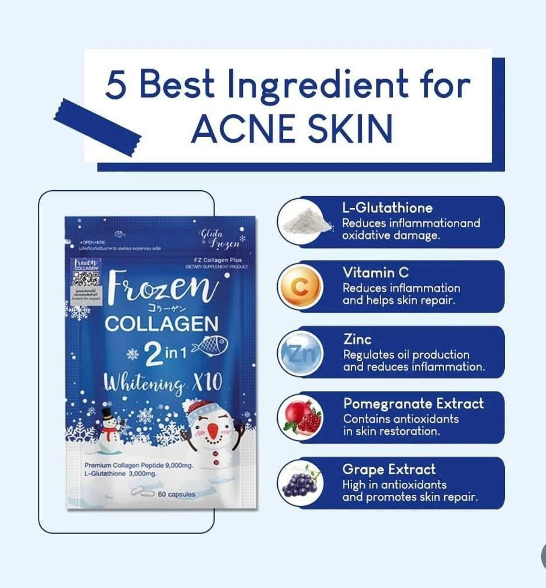 Frozen Collagen 2-in-1 Whitening – 60 Capsules