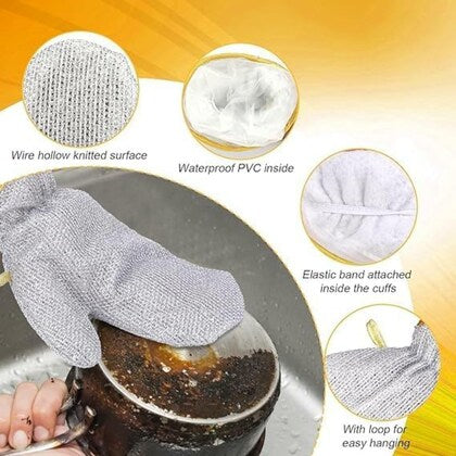 Multifunctional Wire Dishwashing Gloves Pack of 2