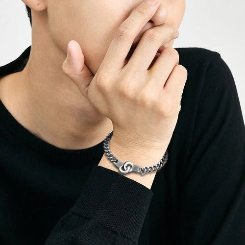 Mens Stainless Steel Handcuff  Chain