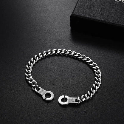 Mens Stainless Steel Handcuff  Chain